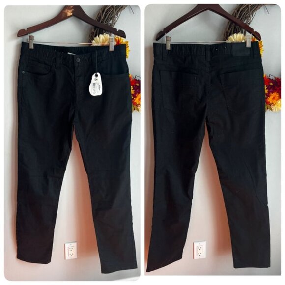 prAna Mens BRIDGER Slim Fit Stretch Jean 33"W 32" Inseam in Black Out
